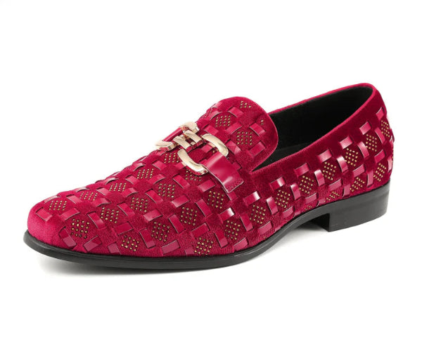 Woven Diamond Bit Smoking Slippers – Bold Texture Smoking Slippers Red 