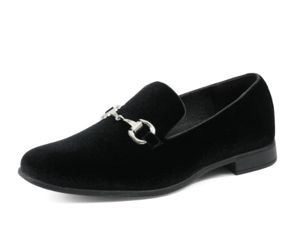 Men Brad Black Velvet Loafers