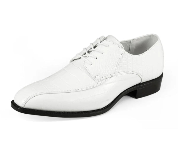 Harvey White Alligator Print Oxfords – Bold Style Meets Classic