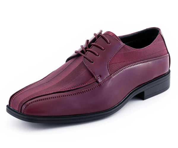 Maroon leather dress oxford shoe 