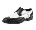 Discover the Elwyn Black & White Men’s Dress Shoes by Bolano—two‑tone derby brogues with premium comfort, classic wingtip detailing, and versatile style. Perfect for weddings, formal events, and polished outfits. Available in multiple colors.
