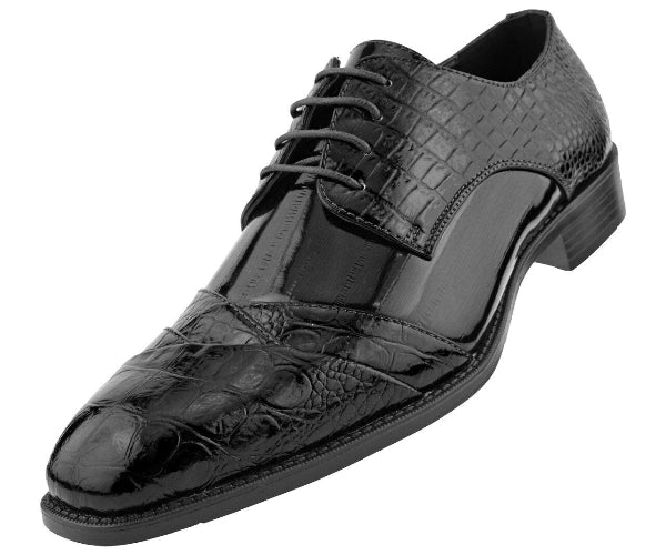 Men Dress Shoes-Alligator-Black 