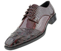 Men Dress Shoes Alligator-burgundy