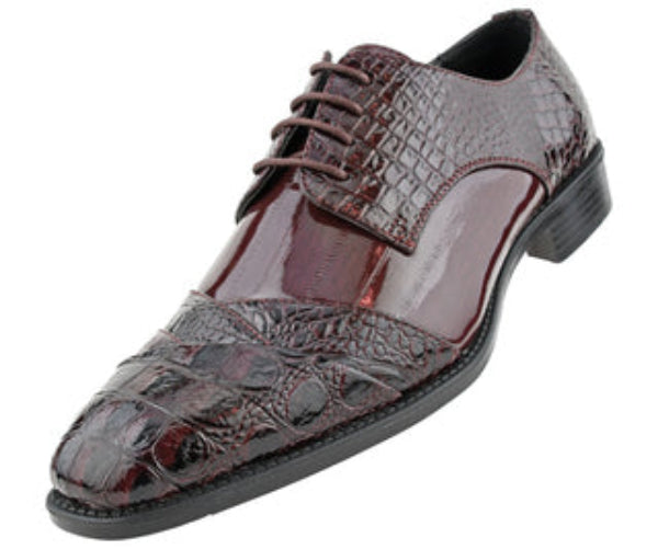 Men Dress Shoes Alligator-burgundy