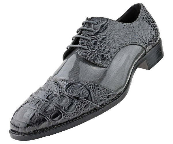 Men Dress Shoes Alligator Grey 