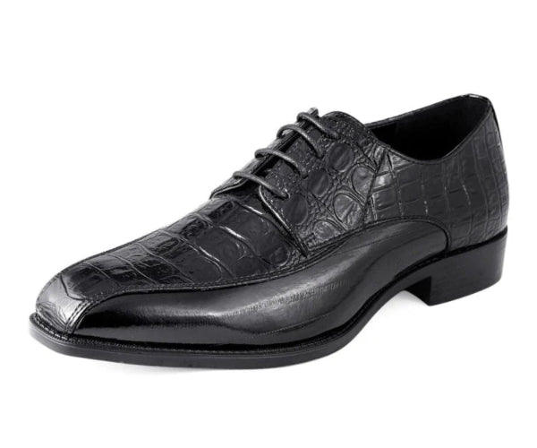 Harvey Black Alligator Print Oxfords – Bold Style Meets Classic