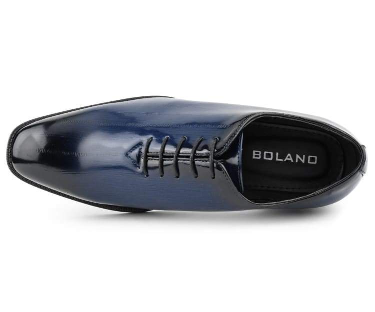Make a statement with the Brayden Two‑Tone Exotic Oxford—bold men’s dress shoes with faux‑exotic print, ombre toe, and sleek style for parties and special events.